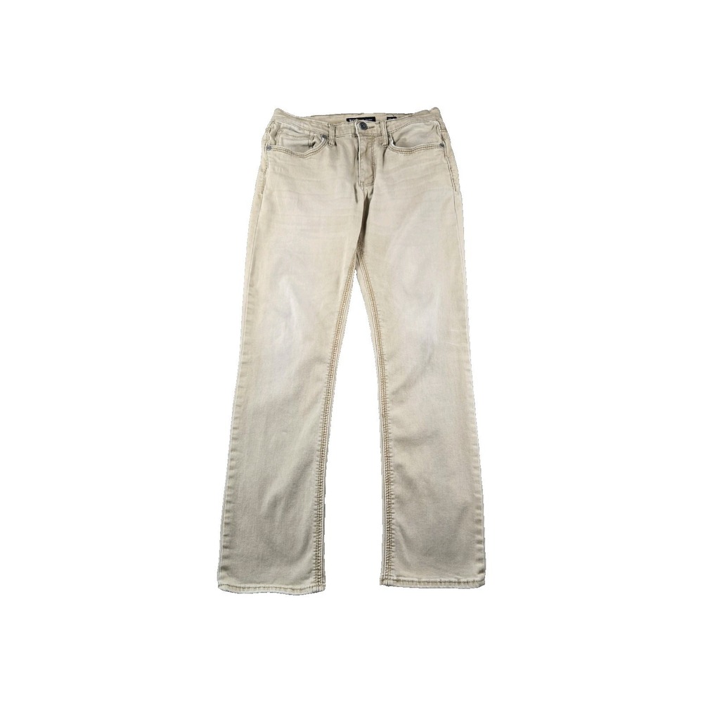 BKE‎ Men's Jake Straight Beige Worn In Denim Jeans Mid Rise Stretch 31" X 31"